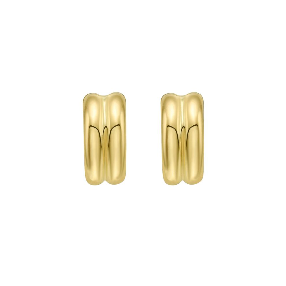 Double Row Huggie Hoop Earrings in 14K Yellow Gold – Image 2 of 2