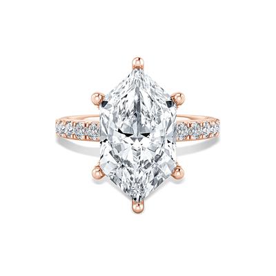 Lab Grown Diamond Dutch Marquise Engagement Ring in 14K Rose Gold (3 1/2 ct. tw.)