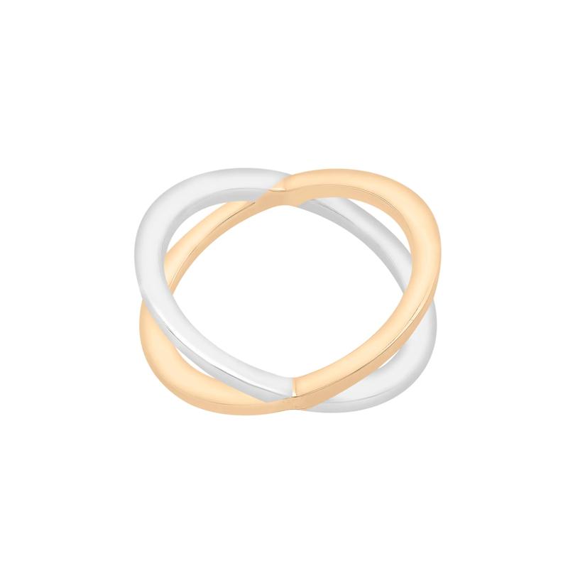 Two-Tone &#39;X&#39; Ring in Vermeil – Image 5 of 7