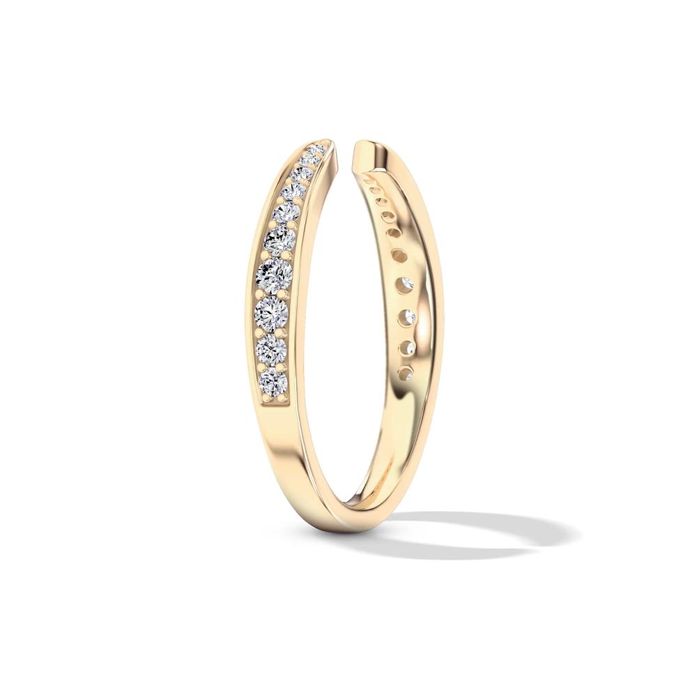Diamond Graduated Channel Open Band in 10K Yellow Gold (1/4 ct. tw.) – Image 3 of 4
