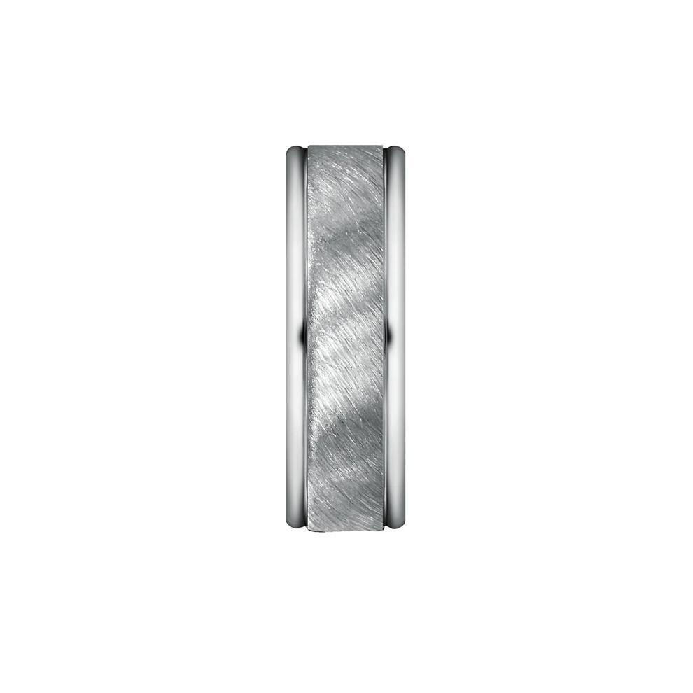 Men's Satin Finish Band in 10K White Gold, 6MM – Image 3 of 3