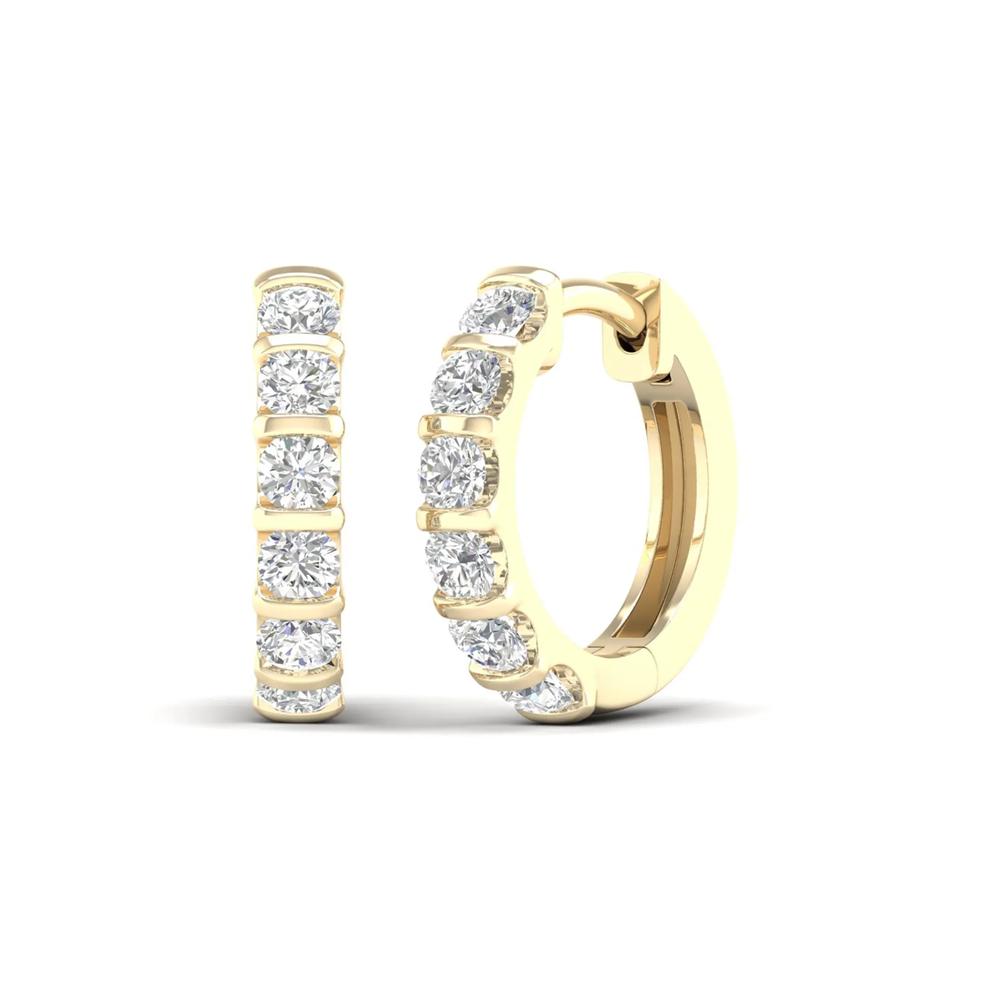 Lab Grown Diamond Hoop Earrings in 10K Yellow Gold (1 ct. tw.) – Image 1 of 4