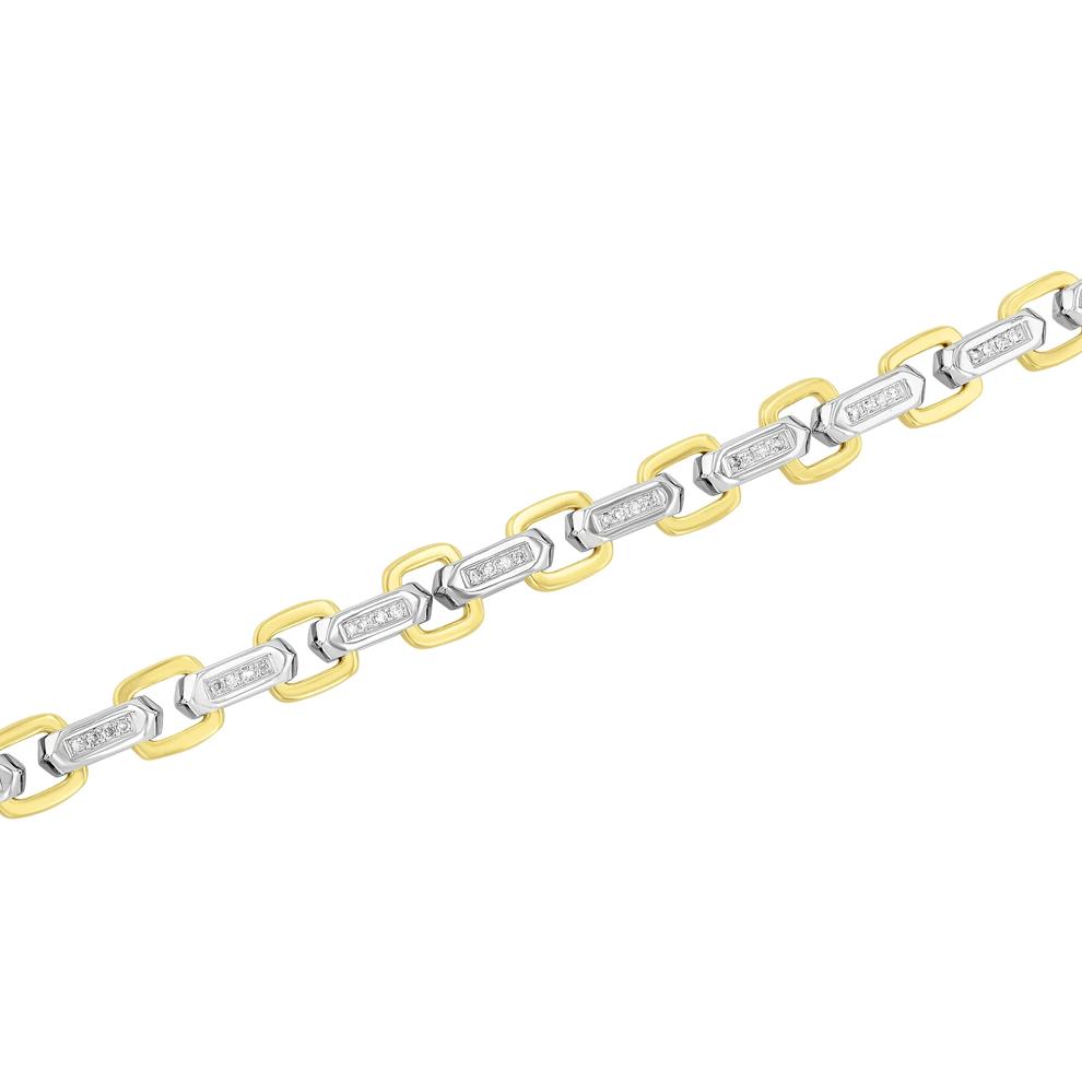 Men's Diamond Link Chain Bracelet in Sterling Silver and Vermeil (1/3 ct. tw.) – Image 2 of 3