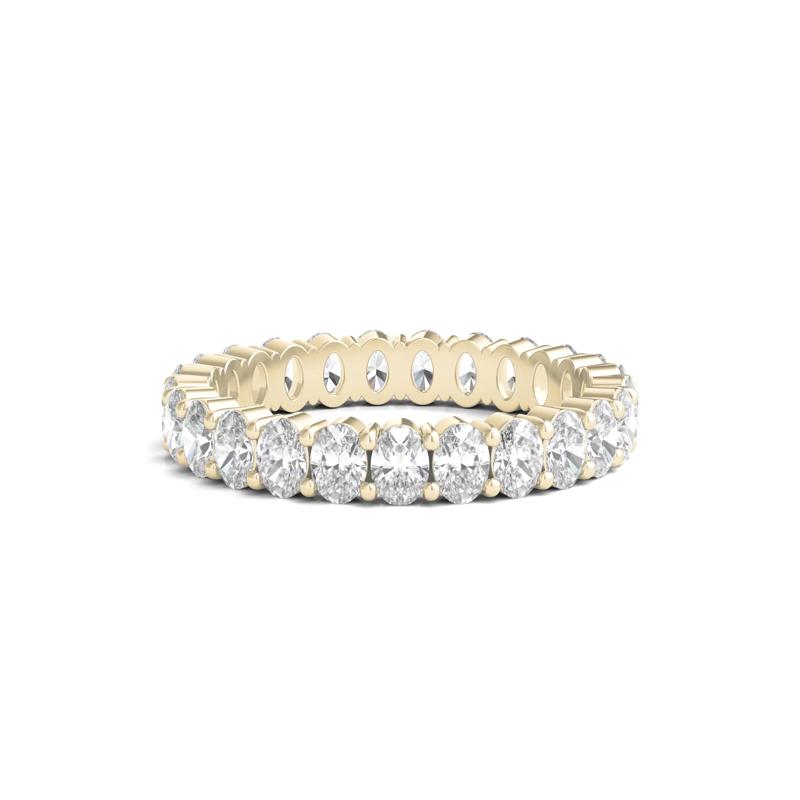 Oval-Shaped Diamond Wedding Band with Eternity Setting in 14K Yellow Gold &#40;2 ct. tw.&#41; – Image 1 of 3