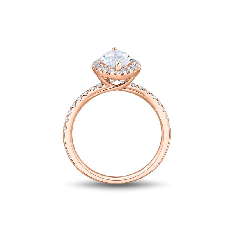 Lab Grown Diamond Marquise-Cut Halo Engagement Ring in 14K Rose Gold &#40;2 ct. tw.&#41; – Image 2 of 3