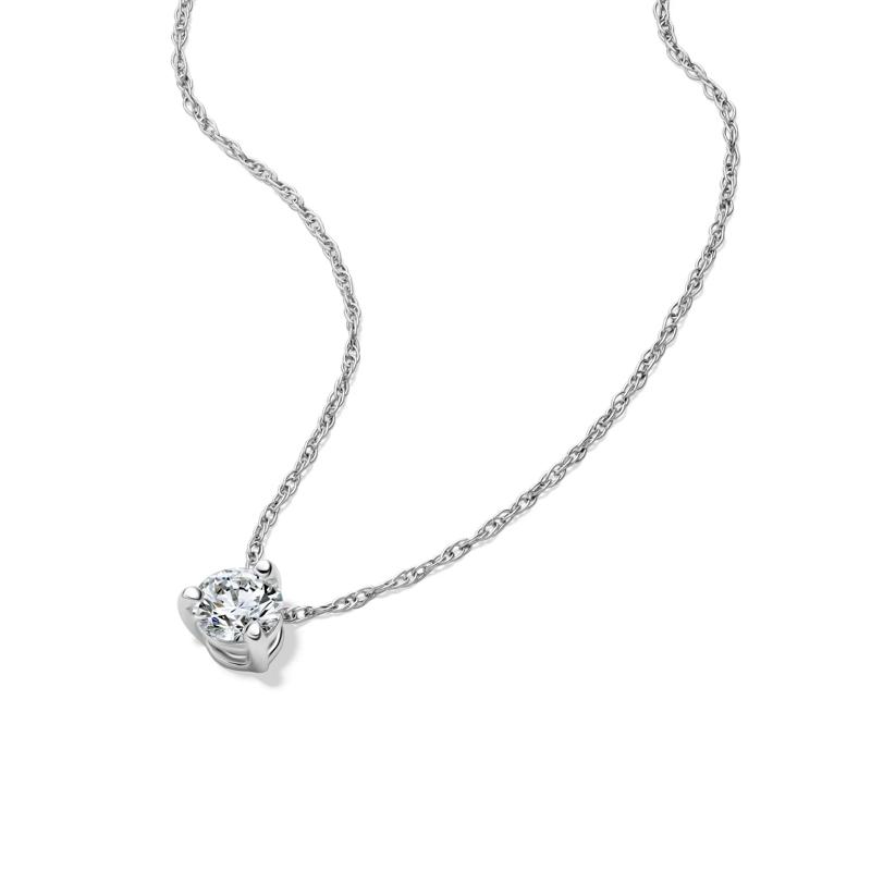 Lab Grown Diamond Solitaire Pendant in 14K White Gold (1/2 ct. tw.)  – Image 4 of 4