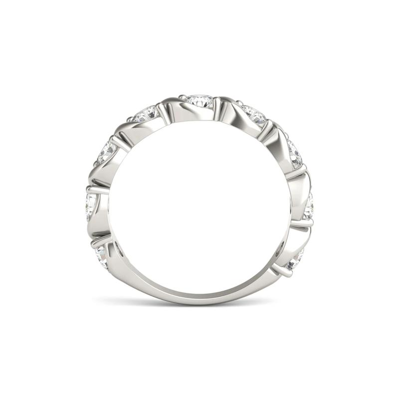 Moissanite Swirl Band in 14K White Gold – Image 2 of 5