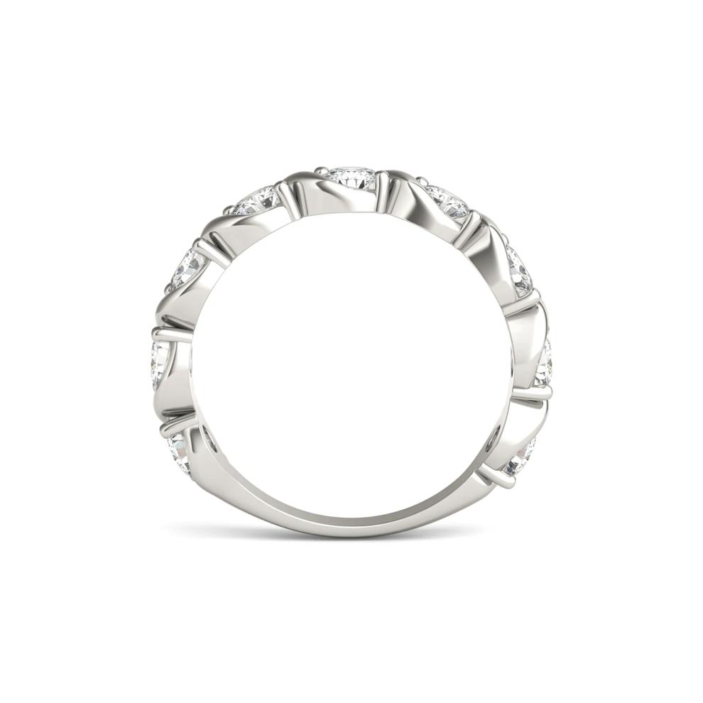 Moissanite Swirl Band in 14K White Gold – Image 2 of 5