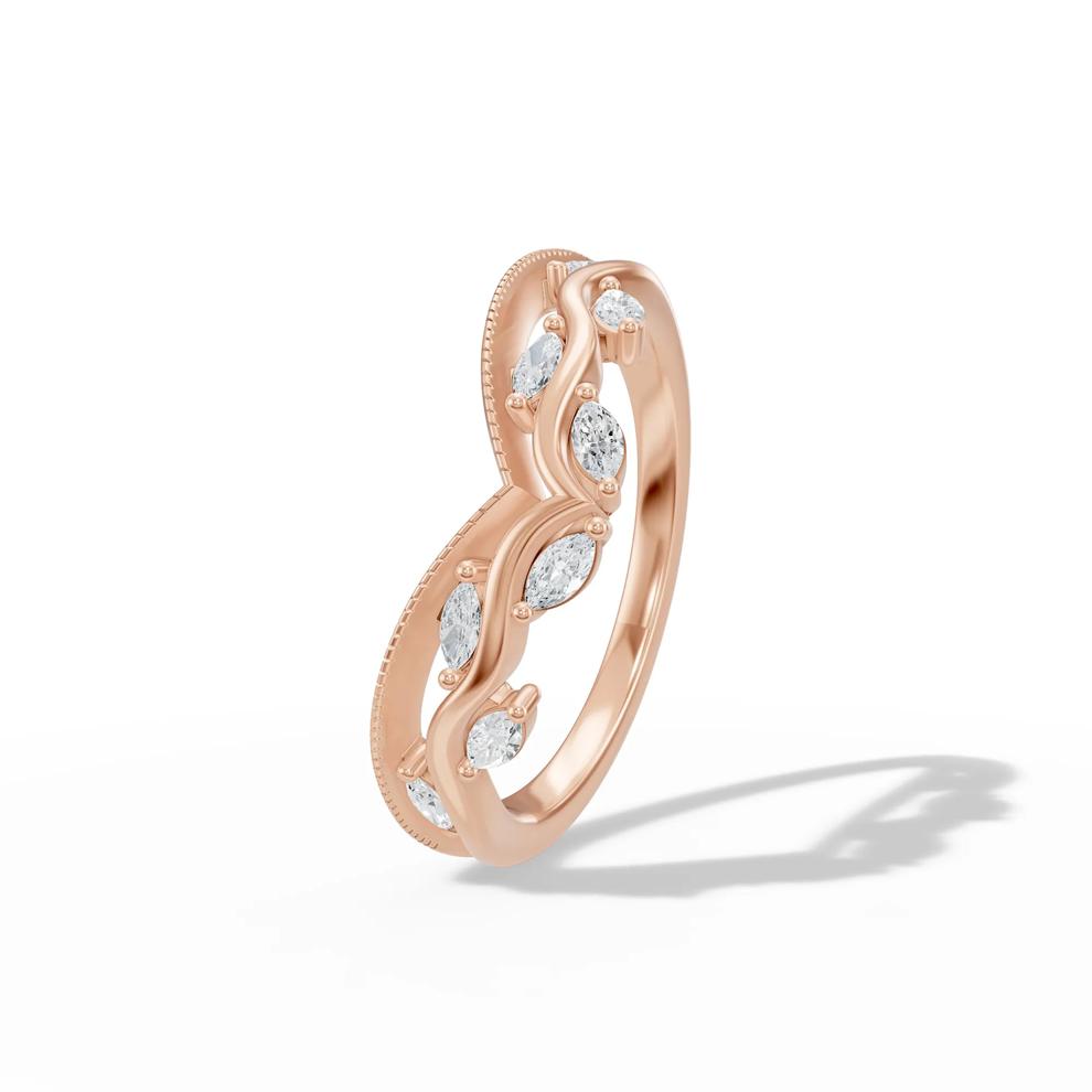 Lab Grown Diamond Marquise Contour Anniversary Band in 10K Rose Gold (1/4 ct. tw.) – Image 4 of 4
