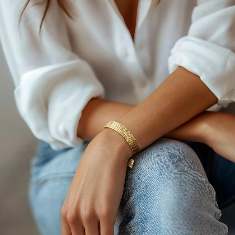 Semanario Bangle Bracelets in 14K Yellow Gold – Image 2 of 2