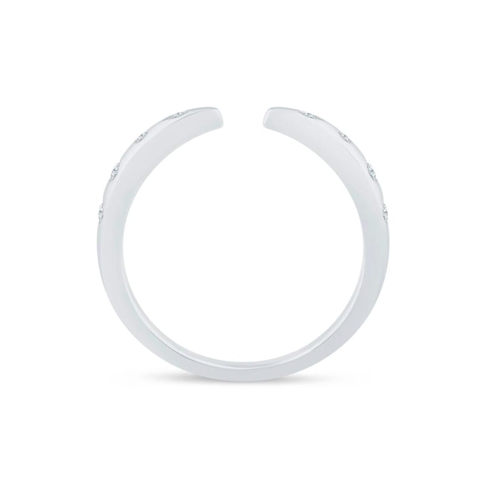 Lab Grown Diamond Burnished Open Band in 14K White Gold (1/10 ct. tw.) – Image 2 of 3