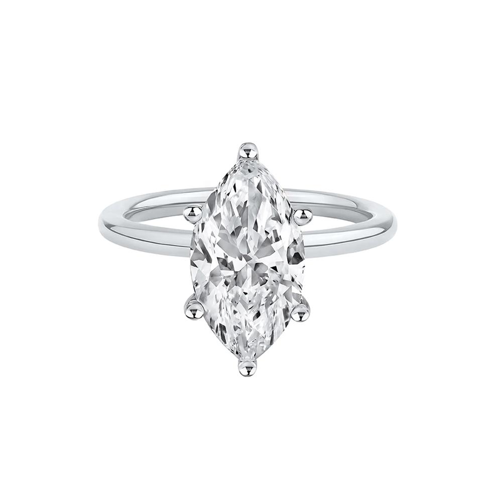 Lab Grown Diamond Solitaire Marquise Engagement Ring in Platinum (3 ct.) – Image 1 of 4