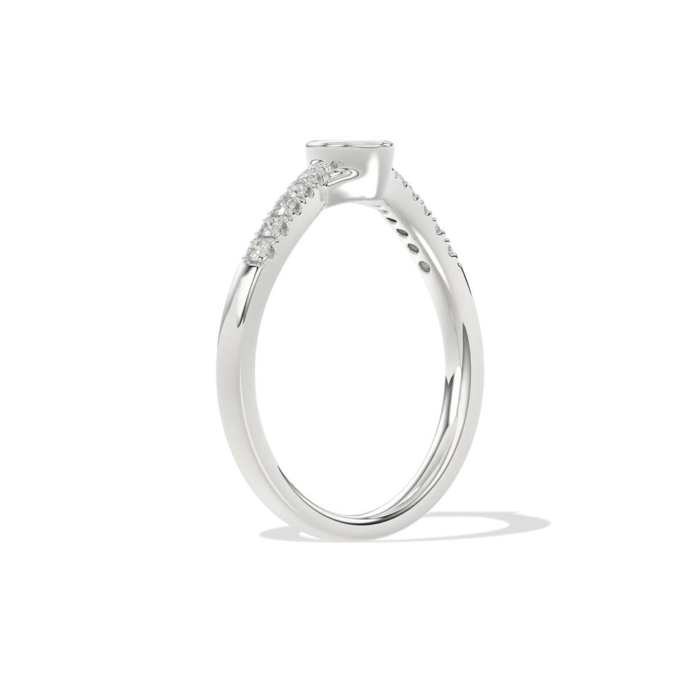 Diamond Oval Bezel Center Promise Ring in 10K White Gold (1/4 ct. tw.) – Image 3 of 4