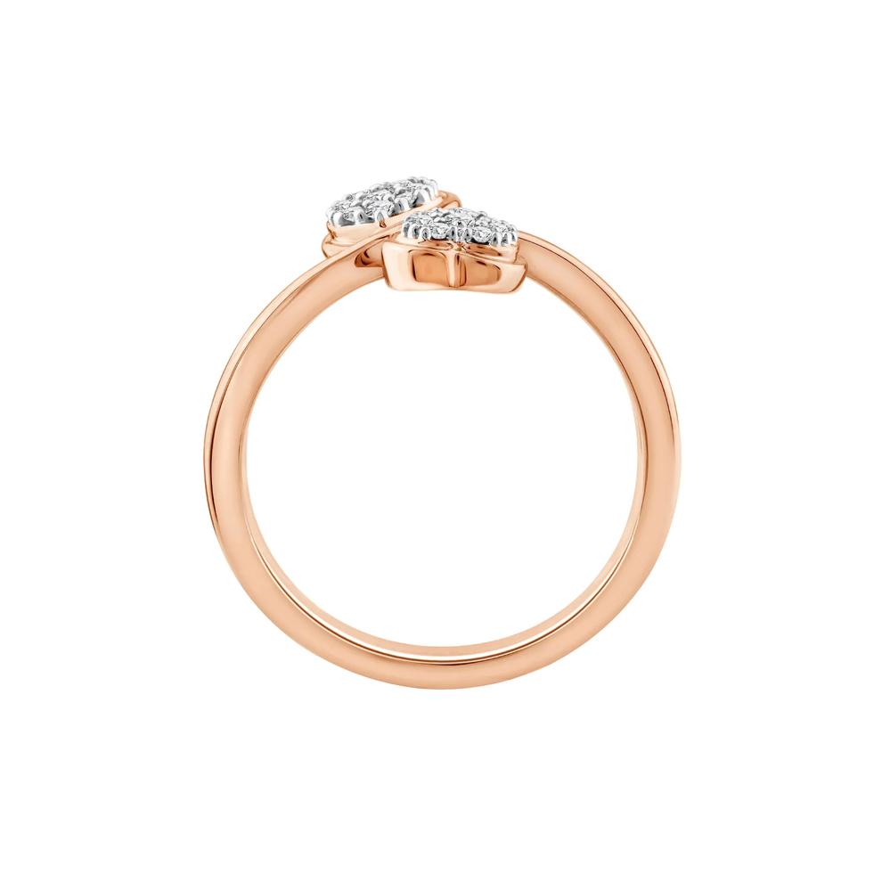 Diamond Double Heart Ring in 10K Rose Gold (1/8 ct. tw.) – Image 2 of 3