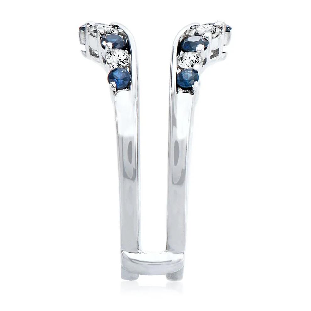1/2 ct. tw. Diamond &amp; Sapphire Ring Enhancer in 14K White Gold – Image 4 of 6