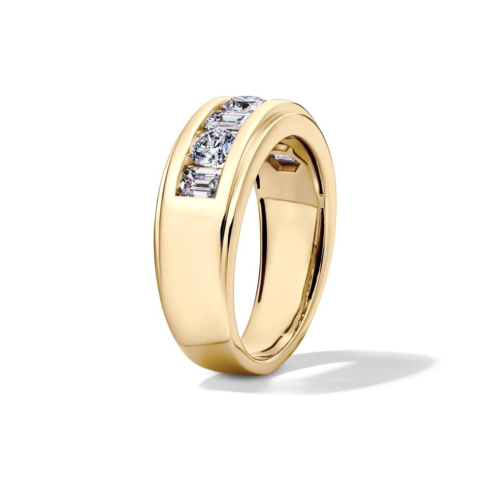 Men's Lab Grown Diamond Channel-Set Wedding Band in 10K Yellow Gold (2 ct. tw.) – Image 3 of 4