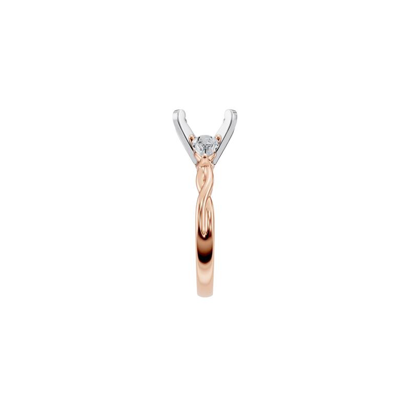 Lab Grown Diamond Semi-Mount Engagement Ring in 14K Rose &amp; White Gold &#40;Setting Only&#41; – Image 6 of 6