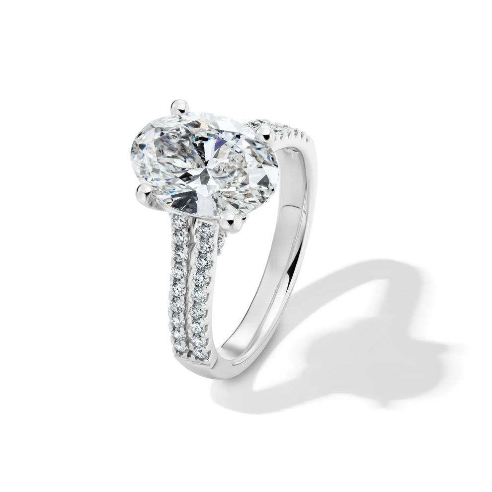 Lab Grown Diamond Oval Engagement Ring in 14K White Gold (3-1/2 ct. tw.) – Image 4 of 4