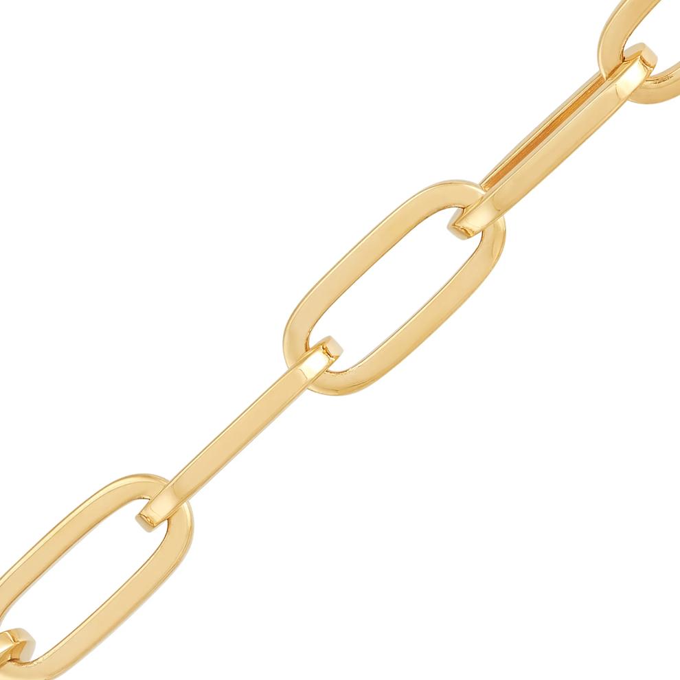 Oval Squared Paperclip Link Necklace in 14K Yellow Gold, 18" – Image 2 of 3