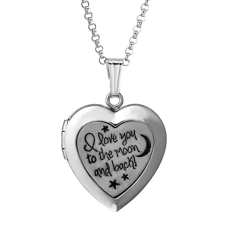I Love You to the Moon and Back Heart Locket in Sterling Silver – Image 1 of 1
