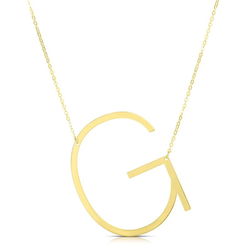 &quot;G&quot; Initial Necklace in 14K Yellow Gold – Image 1 of 3
