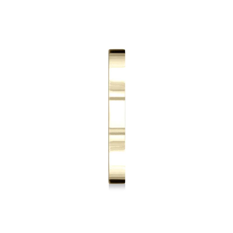 Flat Plain Wedding Band in 14K Yellow Gold, 3MM – Image 3 of 3