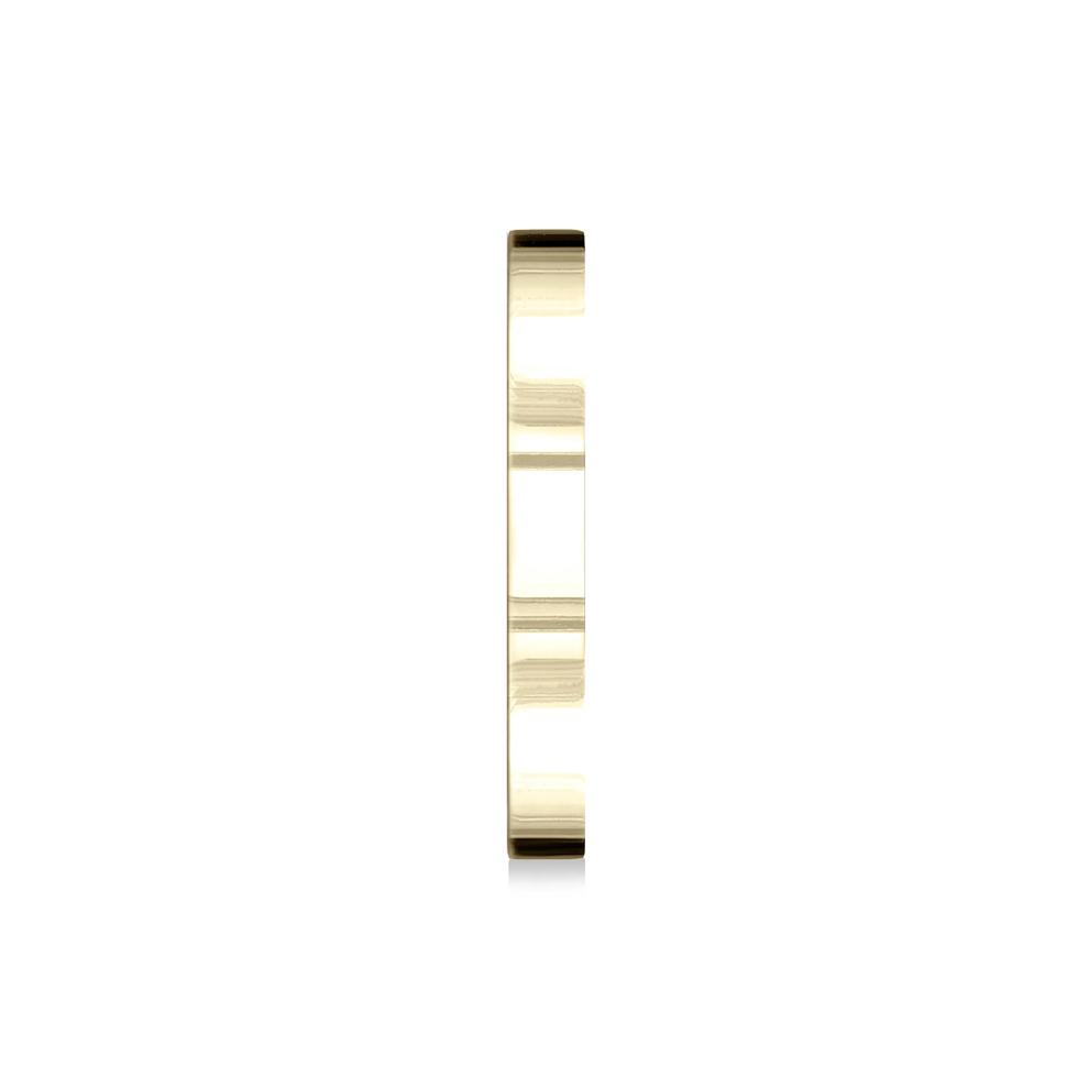 Flat Plain Wedding Band in 14K Yellow Gold, 3MM – Image 3 of 3