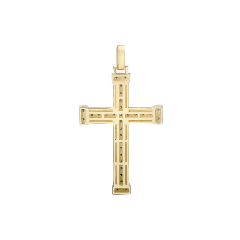 Men&#39;s 1/2 ct. tw. Diamond Cross Charm in 10K Yellow Gold – Image 3 of 4