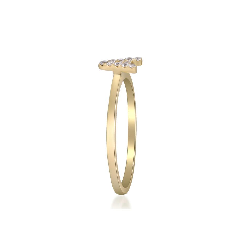 Diamond Accent "A" Initial Ring in 10K Yellow Gold – Image 3 of 5