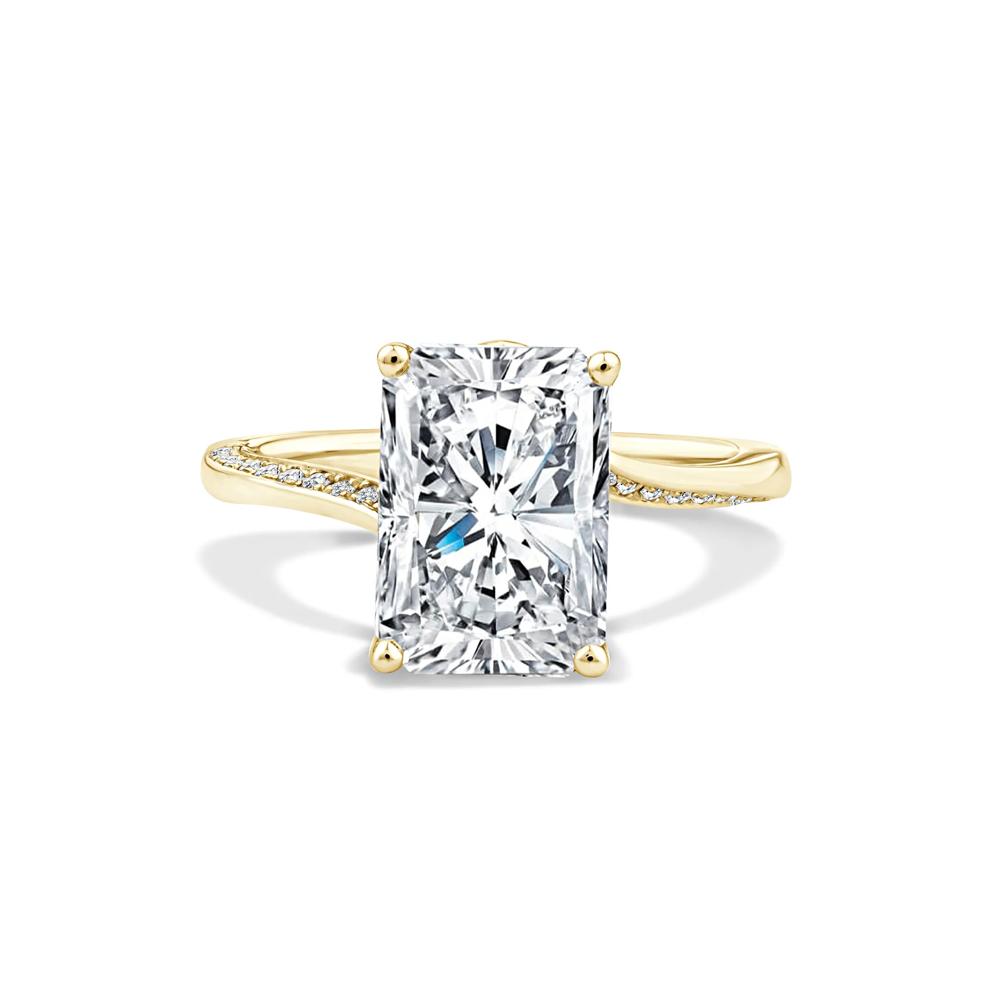 Lab Grown Diamond Radiant Center Engagement Ring in 18K Yellow Gold (4 1/5 ct. tw.) – Image 1 of 1