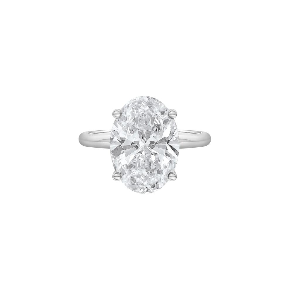 Lab Grown Diamond Oval Solitaire Engagement Ring in Platinum (5 ct. tw.) – Image 1 of 4