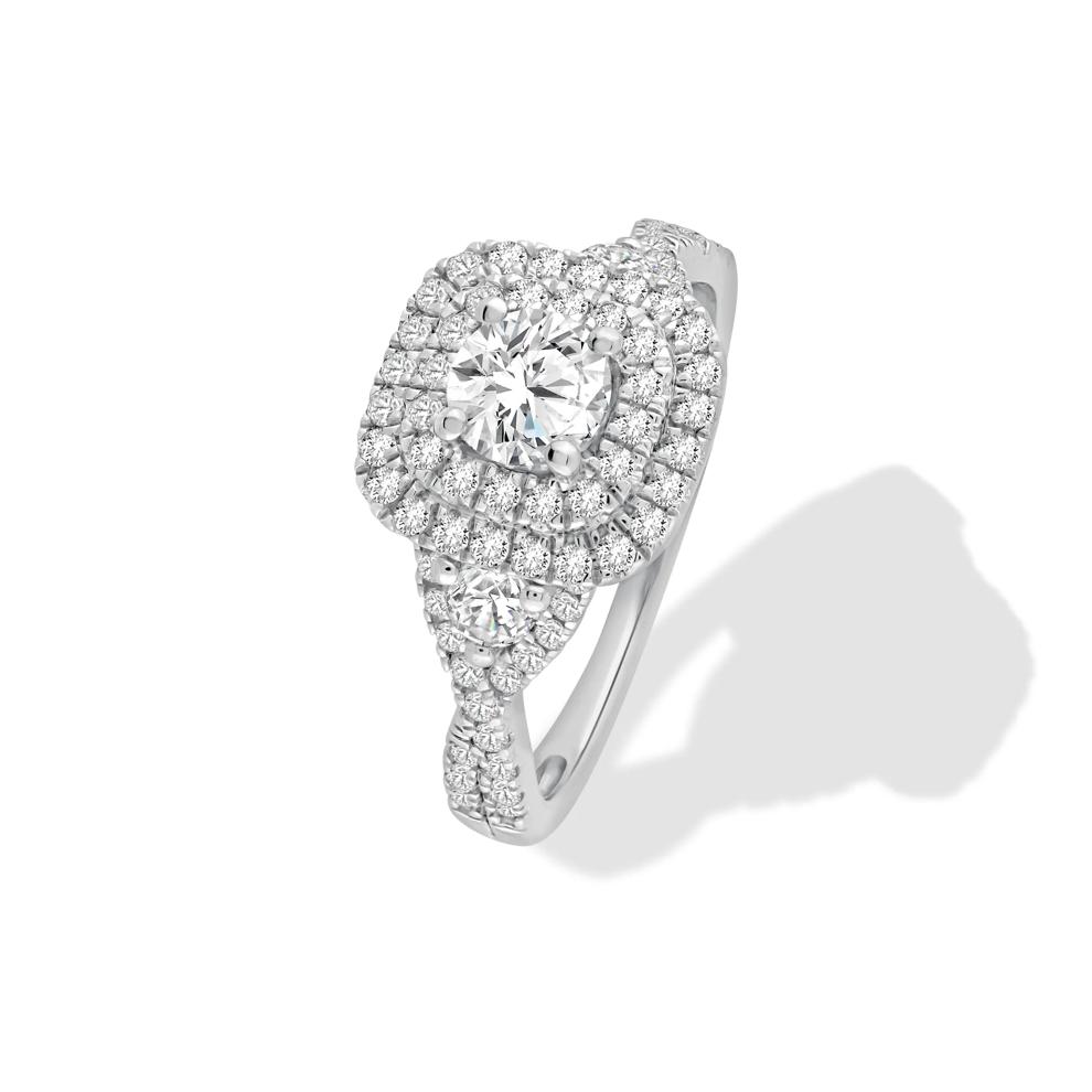 Diamond Double Halo Engagement Ring in 14K White Gold (1 1/3 ct. tw.) – Image 4 of 4