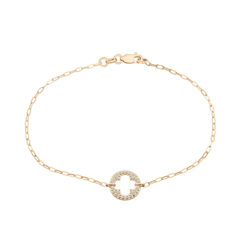 Diamond Clover Bracelet in 10K Yellow Gold (1/7 ct. tw.) – Image 1 of 1