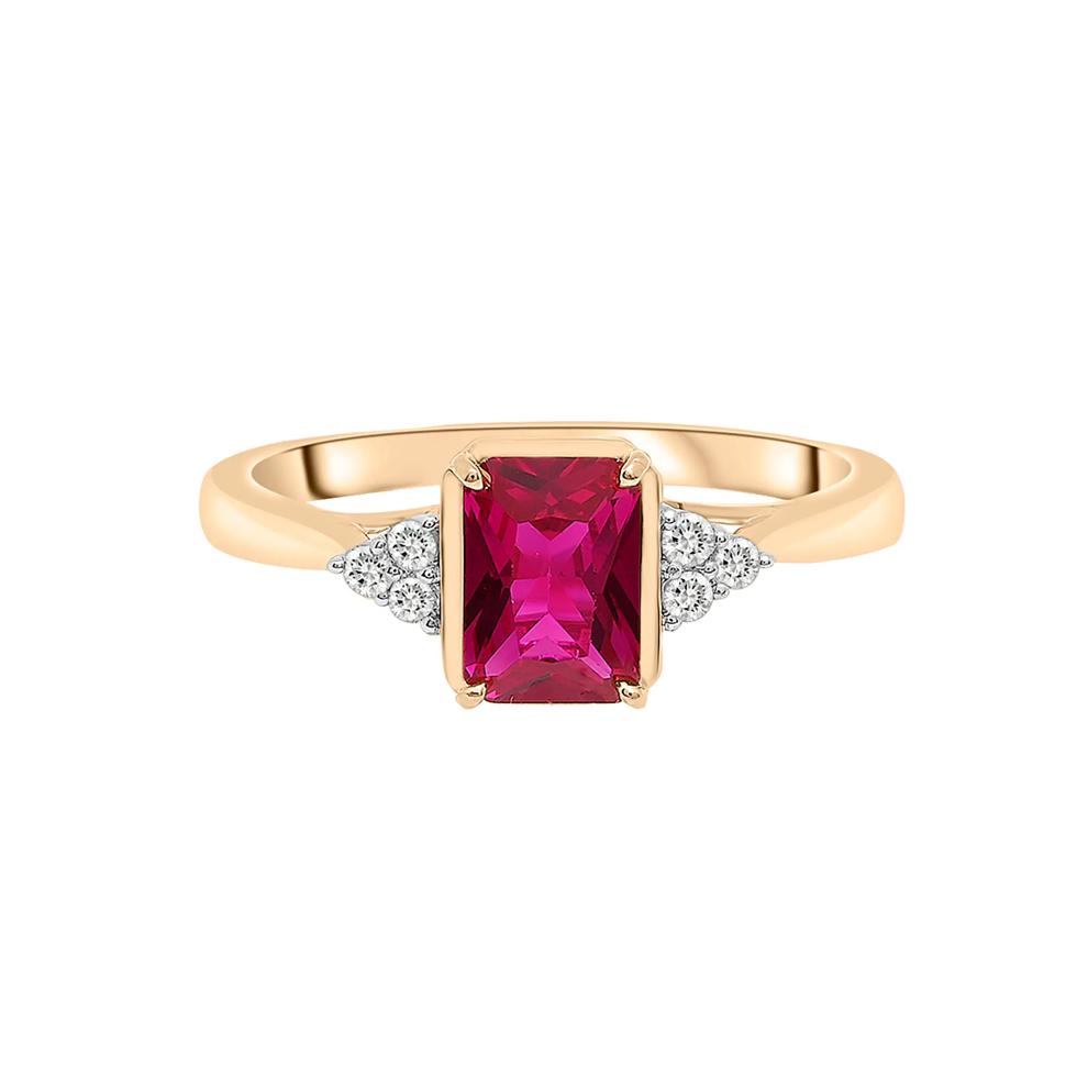 Lab-Created Ruby and Lab- Created White Sapphire Ring in Vermeil – Image 1 of 7