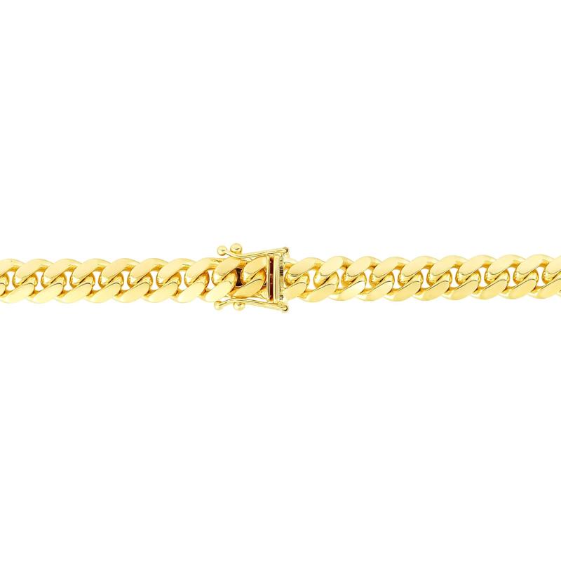 Solid Miami Cuban Curb Link Bracelet in 14K Yellow Gold, 8.5&quot; – Image 3 of 3