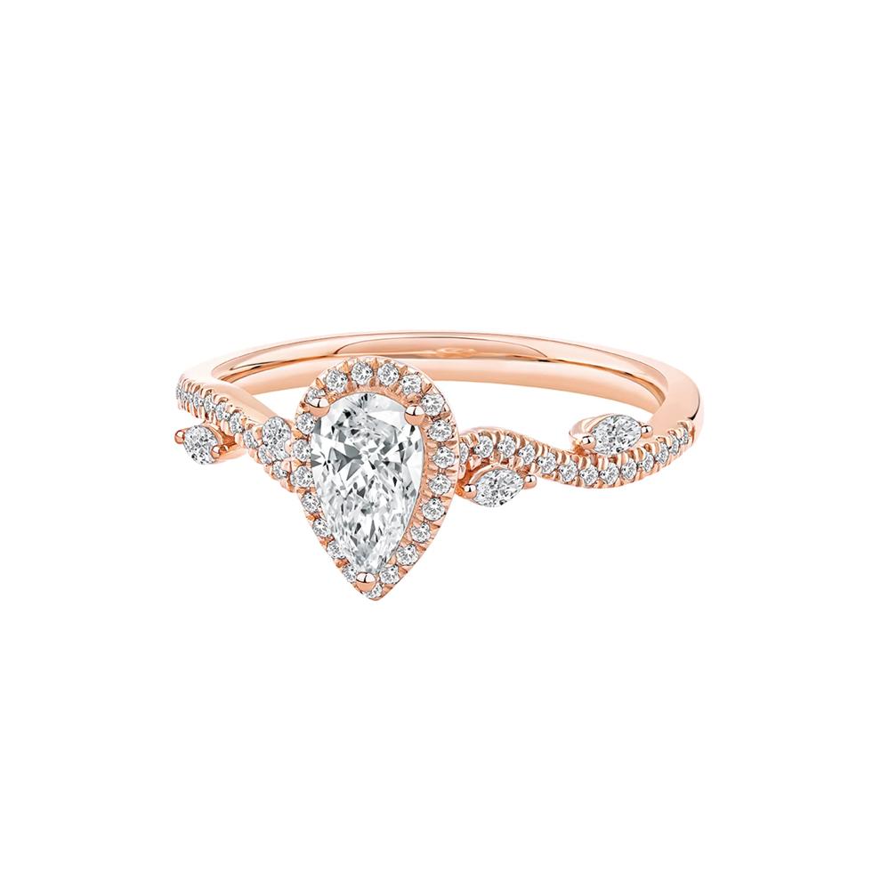 Pear-Shaped Diamond Engagement Ring with Halo in 14K Rose Gold (3/4 ct. tw.) – Image 4 of 4