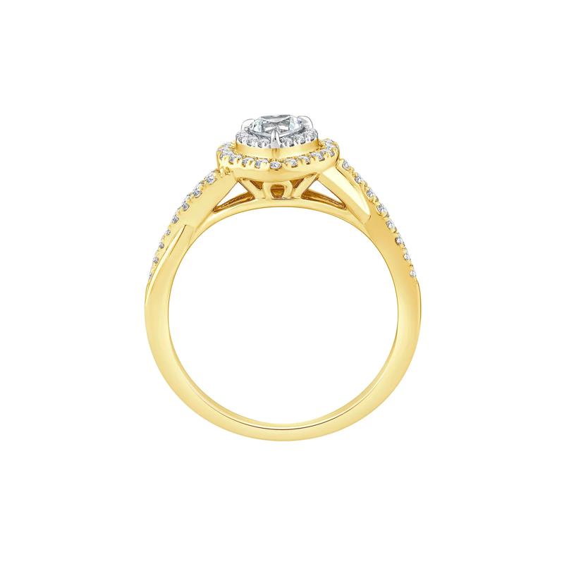 Diamond Heart-Shaped Engagement Ring in 14K Yellow Gold (5/8 ct. tw.) – Image 2 of 3