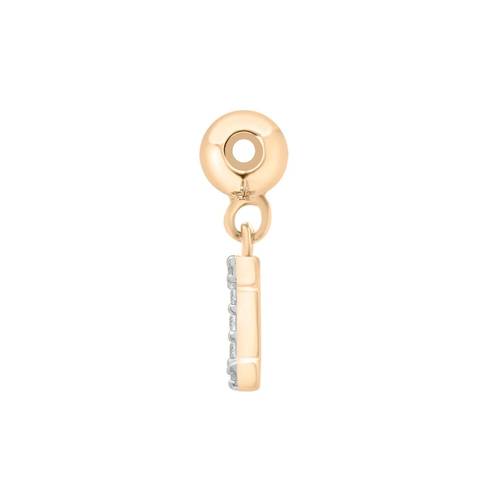 Diamond Accent I Initial Bead Charm in Vermeil – Image 2 of 3