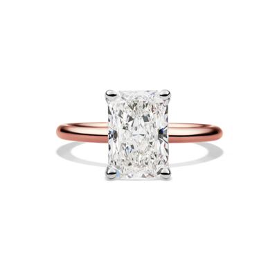 Lab Grown Diamond Radiant-Cut Solitaire Ring in 14K Rose Gold (3 ct.)