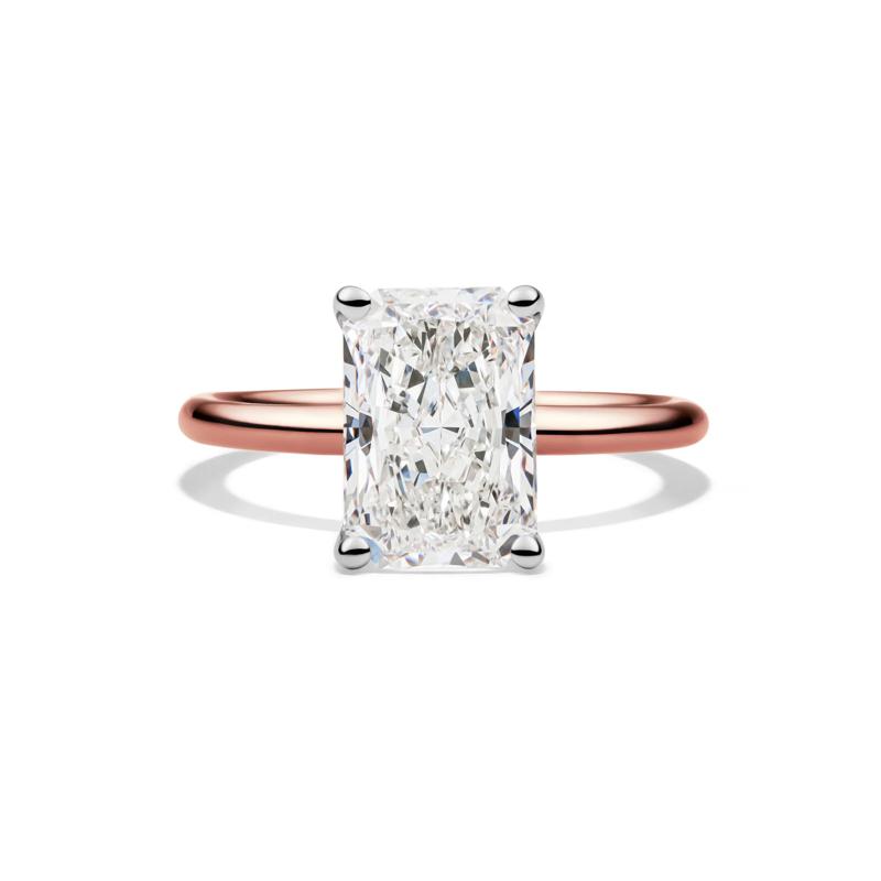 Lab Grown Diamond Radiant-Cut Solitaire Ring in 14K Rose Gold (3 ct.) – Image 1 of 4