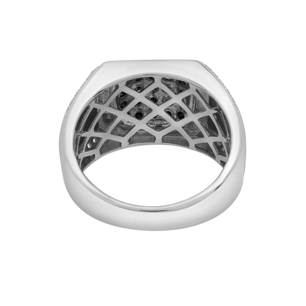Men's Black &amp; White Diamond Pav&eacute; Cushion Ring in Sterling Silver (7/8 ct. tw.) – Image 5 of 5