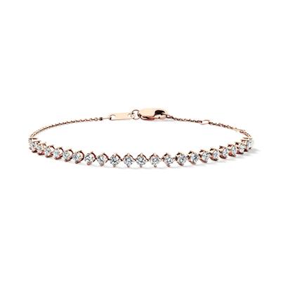 Lab Grown Diamond Cable Chain Bracelet in 10K Rose Gold (1 ct. tw.)