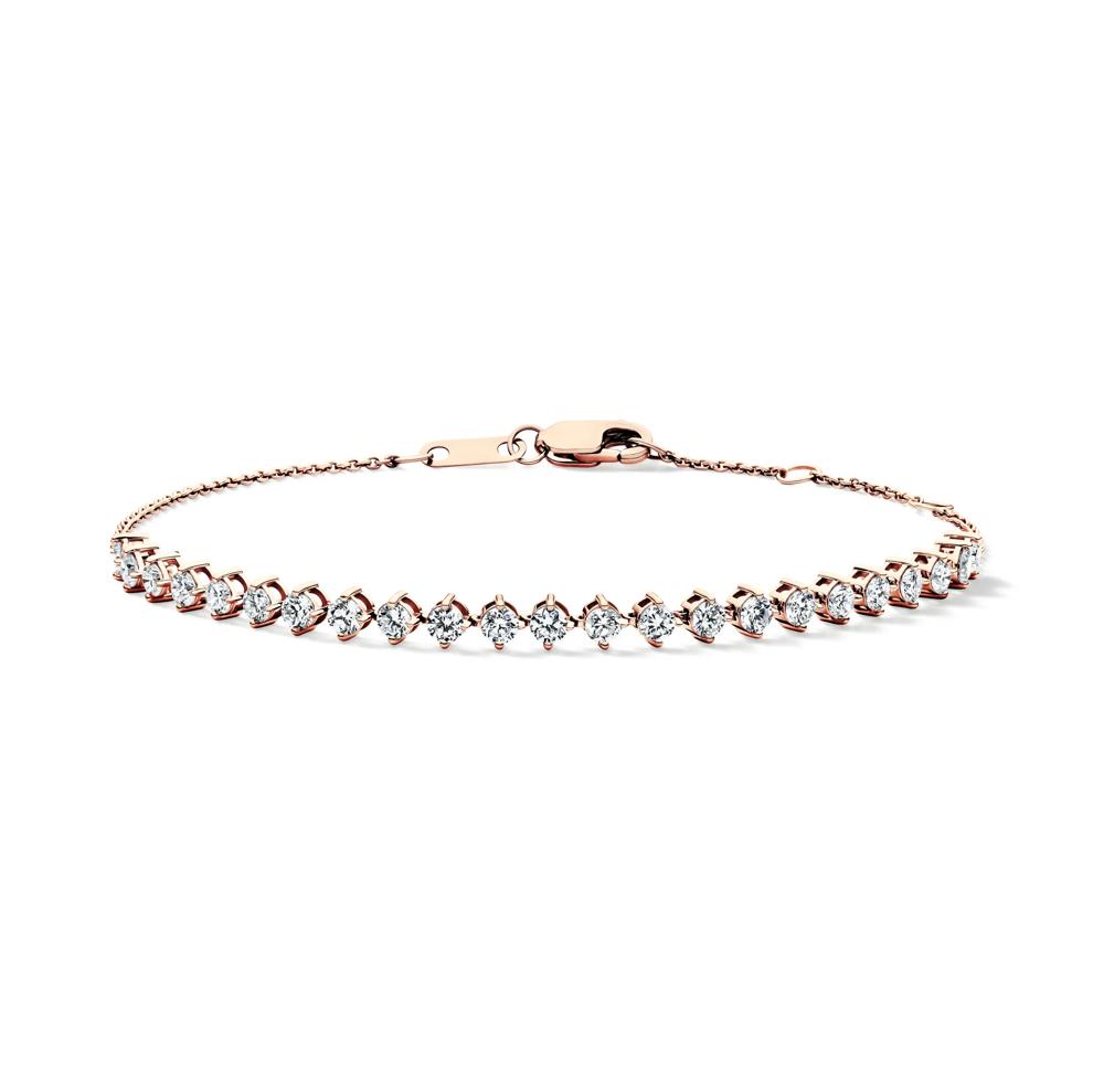 Lab Grown Diamond Cable Chain Bracelet in 10K Rose Gold (1 ct. tw.) – Image 1 of 2