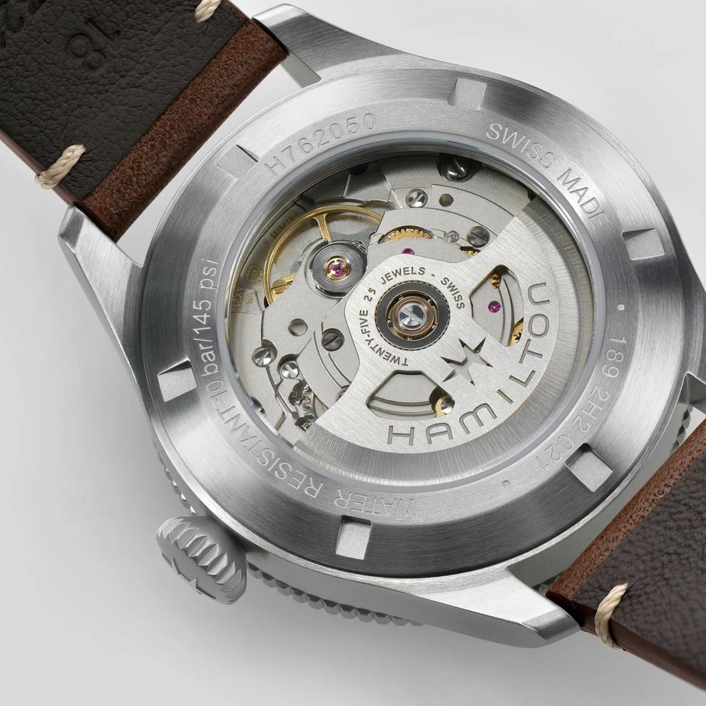 Khaki Aviation Pilot Pioneer Watch with Brown Leather Strap – Image 2 of 3