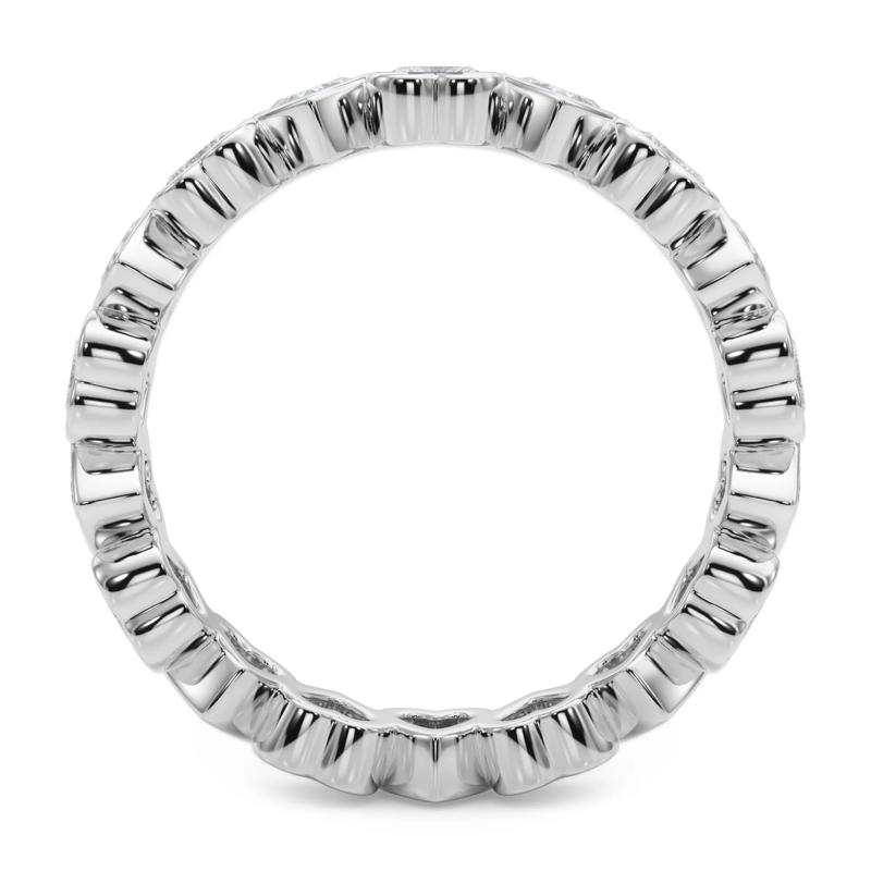 Lab Grown Diamond Heart Bezel Eternity Band in 14K White Gold &#40;2 ct. tw.&#41; – Image 2 of 5