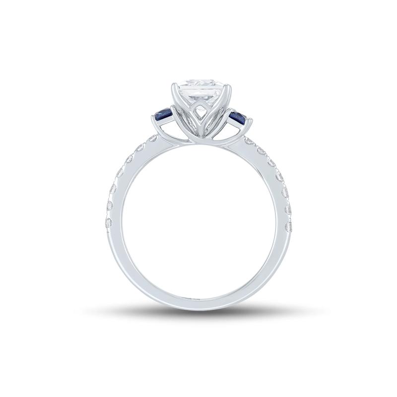 Lab Grown Diamond and Blue Sapphire Engagement Ring in 10K White Gold &#40;1 1/2 ct. tw.&#41; – Image 2 of 3