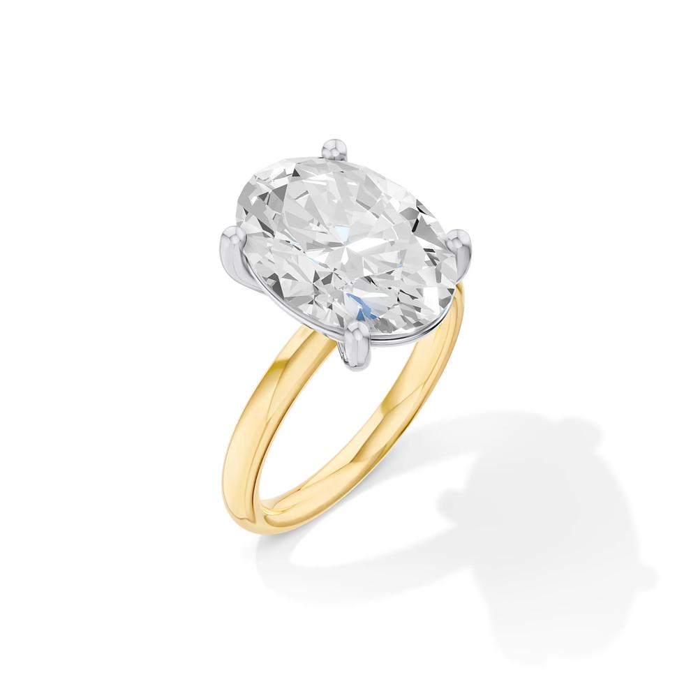 Lab Grown Diamond Oval Solitaire Engagement Ring in 14K Yellow &amp; White Gold (6 ct. tw.) – Image 2 of 4