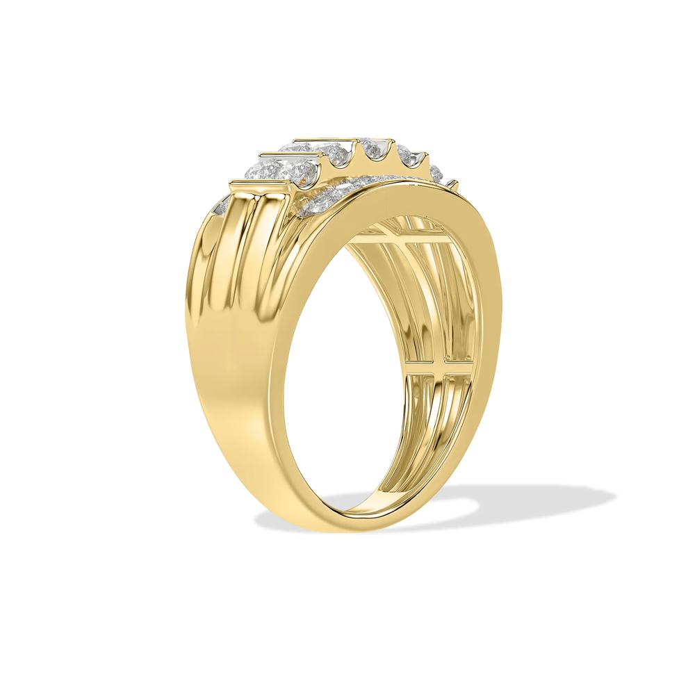 Men's Diamond Multi-Row Ring in 10K Yellow Gold (1 ct. tw.) – Image 3 of 4