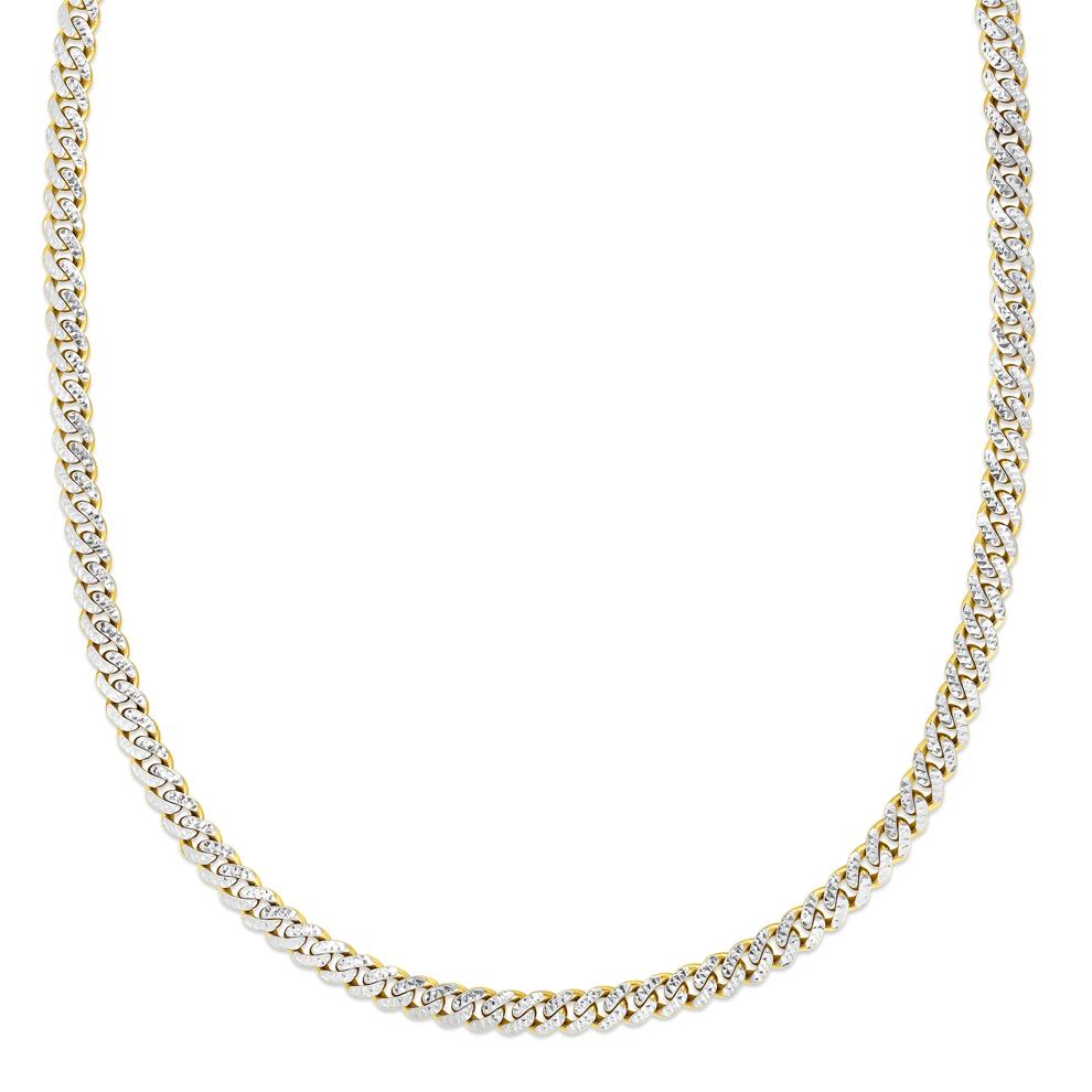 Miami Cuban Pave Chain in 14K Yellow and White Gold, 6.5MM, 24" – Image 2 of 5