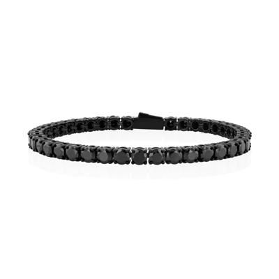 Men's Spinel Tennis Bracelet in Black Oxidized Sterling Silver